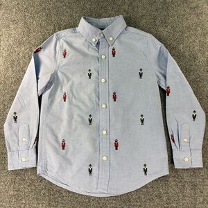 Janie and Jack Boys The Embroidered Oxford Nutcracker Button Up Shirt Size 5